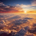 breathtaking experience of viewing clouds from an elevated perspective, capturing the vastness and beauty of the sky. Royalty Free Stock Photo