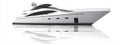 A breathtaking, sleek yacht embodies the height of nautical opulence, its cutting-edge design exuding futuristic allure