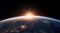 Sunrise over earth as seen from space Royalty Free Stock Photo