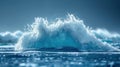 Giant Iceberg Cascading into Ocean Waves