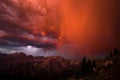 Dramatic Storm Over Mountain Range Royalty Free Stock Photo