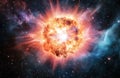 Supernova Explosion in Deep Space with Nebulae Royalty Free Stock Photo