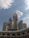 clock tower in mecca taken from below