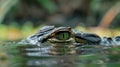 breathtaking image of a crocodile eye in mesmerizing macro closeup, aquatic predator Royalty Free Stock Photo