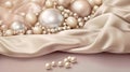 A breathtaking image showcasing the beauty of a silk and foil pearl background Royalty Free Stock Photo