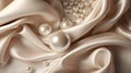 A breathtaking image showcasing the silk and foil luxury pearl background Royalty Free Stock Photo