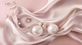 A breathtaking image of a silk and foil luxury pearl background Royalty Free Stock Photo