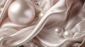 A breathtaking image of a silk and foil luxury pearl background Royalty Free Stock Photo