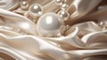 A breathtaking image of a silk and foil luxury pearl background Royalty Free Stock Photo