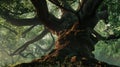 Ancient German Oak Tree: 500 Years of Majesty. Generative AI Royalty Free Stock Photo