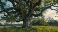 Ancient German Oak Tree: 500 Years of Majesty. Generative AI Royalty Free Stock Photo