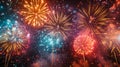 Breathtaking images of colorful fireworks lighting up the sky as a grand finale to Holi celebrations Royalty Free Stock Photo