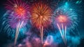 Breathtaking images of colorful fireworks lighting up the sky as a grand finale to Holi celebrations Royalty Free Stock Photo