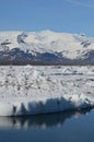 Breathtaking landscape of glaciers reflections in a bay Royalty Free Stock Photo