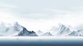 Minimalistic Digital Art: Tranquil Transantarctic Mountains In Snow