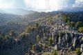 Breathtaking landscape of rock formations and mountains.