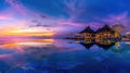 Breathtaking luxury tropical panorama captures an amazing sunset, a scene of unparalleled beauty, Ai Generated