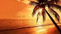 Breathtaking luxury tropical panorama captures an amazing sunset, a scene of unparalleled beauty, Ai Generated