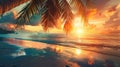 Breathtaking luxury tropical panorama captures an amazing sunset, a scene of unparalleled beauty, Ai Generated