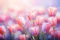 Breathtaking Majestic blossom tulips. Generate Ai