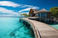 Breathtaking Maldives panorama Luxury villas, crystal sea, and sunny perfection