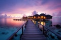 Breathtaking Maldives sunset, a luxury vacation in a tranquil paradise
