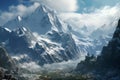 Breathtaking Massive avalanche mountains. Generate Ai Royalty Free Stock Photo