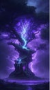 Breathtaking Moment of Lightning Striking a Tree Witness the Power Nature\'s Fury in this Striking Visual.\