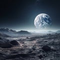 Breathtaking Moonscape with Earthrise Wallpaper