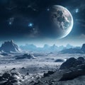 Breathtaking Moonscape with Earthrise Wallpaper
