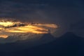 Breathtaking mountain view by sunset in Da Nang, Vietnam.