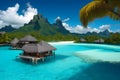 Breathtaking nature shot, Bora Bora islands generated by Ai