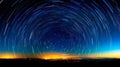 Breathtaking night sky star trails photography capturing celestial bodies in mesmerizing motion Royalty Free Stock Photo