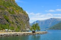 Breathtaking Norwegian fjord and mountain landscapes during Norway in a Nutshell Tour. The landscape of Flam