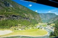 Breathtaking Norwegian fjord and mountain landscapes during The Flam Railway (Flamsbana) trip Royalty Free Stock Photo