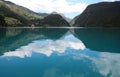 breathtaking panorama with in alpine lake near the village of Sa