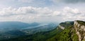 Serenity Unveiled: Panoramic View of Lake Bourget and the Bauges Massif