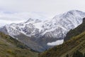 Breathtaking panorama of morning wild nature high in mountains