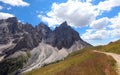 Breathtaking panorama of VENEGIA VALLEY in the European Alps below the Italian Dolomites mountains in Italy Royalty Free Stock Photo