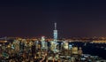 Breathtaking Panoramic and Aerial View of Manhattan, New York City at Night. The City That Never Sleeps Royalty Free Stock Photo