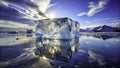 Breathtaking Panoramic View of a Massive CrystalClear Ice Block Displaying Intricate Texture and Stunning Reflections Royalty Free Stock Photo