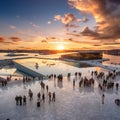 Breathtaking panoramic view of Oslo at sunset