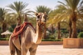 Majestic Camel in Luxurious Desert Oasis Royalty Free Stock Photo