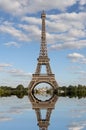 Breathtaking reflection of the Eiffel Tower seen from the Trocad