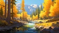 Spectacular Autumn Forest Painting With Hyper-realistic Water