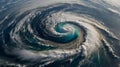 Aerial View of a Powerful Oceanic Cyclone Royalty Free Stock Photo