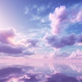 Dreamy Pink Sunset Sky Over Reflective Water Background Royalty Free Stock Photo