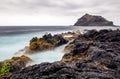 Breathtaking scene of the Natural swimming pool of El Caleton in Garachico town, Spain