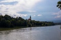 Maribor - Breathtaking scenery of Drava River nestled in charming city of Maribor in Slovenia Royalty Free Stock Photo