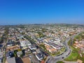 Breathtaking shot of city with a blue sky at Corona Del Mar State Beach